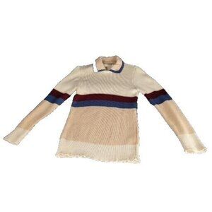 Vintage J‎ Riggins Polo Shirt White Brown Preppy Classic Men Sz S 70S Workwear